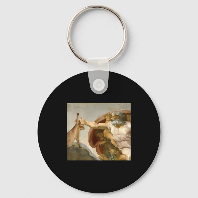 Porte-clés Création sarcastique de gifle de chat drôle d'adam (Recto)