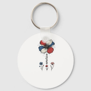 Porte-clés Création vectorielle florale patriotique vintage d