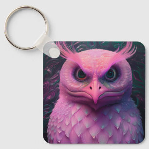 Porte-clés Créature hybride Murloc/Chouette rose