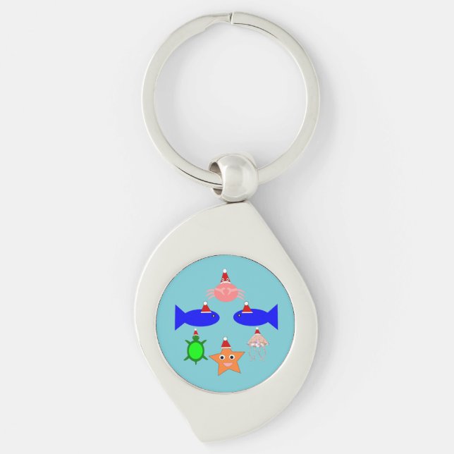 Porte-clés Créatures de la mer de Noël (Devant)