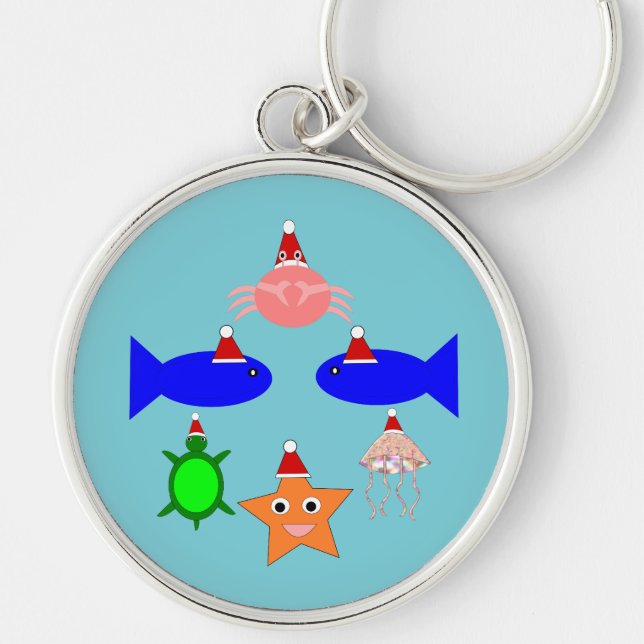 Porte-clés Créatures de la mer de Noël (Devant)