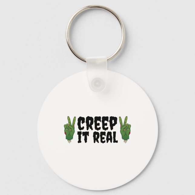 Porte-clés Creep It Real Zombie main Zombie Halloween Zombie (Recto)