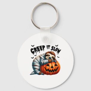 Porte-clés Creep It Slow mignon Sloth maman Hall Jack-o'-lant