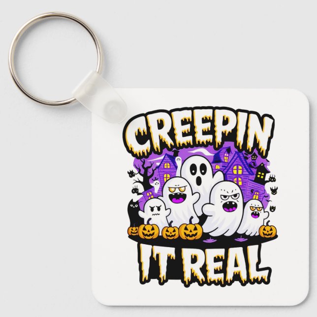 Porte-clés Creepin'It Real | Éffrayant Halloween Design Fun (Recto)