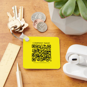 Porte-clés Créer un code QR Jaune pâle