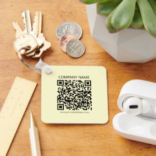 Porte-clés Créer un code QR   Jaune pâle