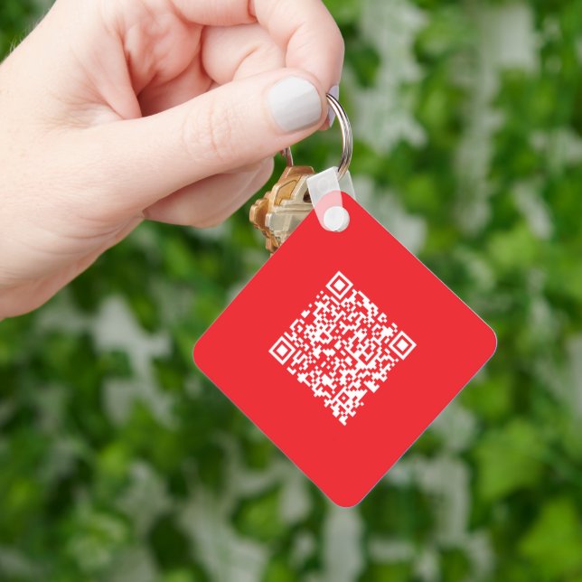 Porte-clés Créer un code QR rouge numérisable (modifiable) (main)