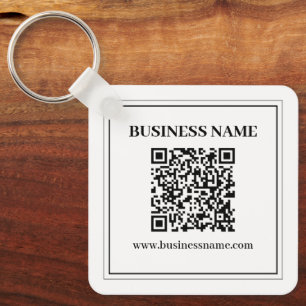 Porte-clés Créer un code QR scannable Noir & Blanc