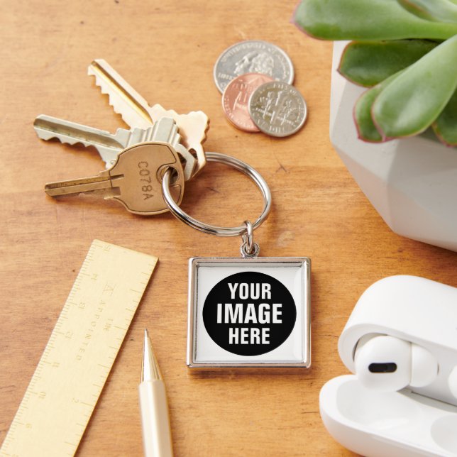 Porte-clés Créez Votre Propre Carré Premium (Bureau)