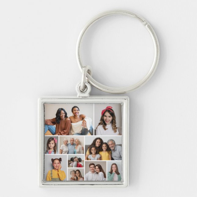 Porte-clés Créez votre propre collage de 10 photos (Devant)
