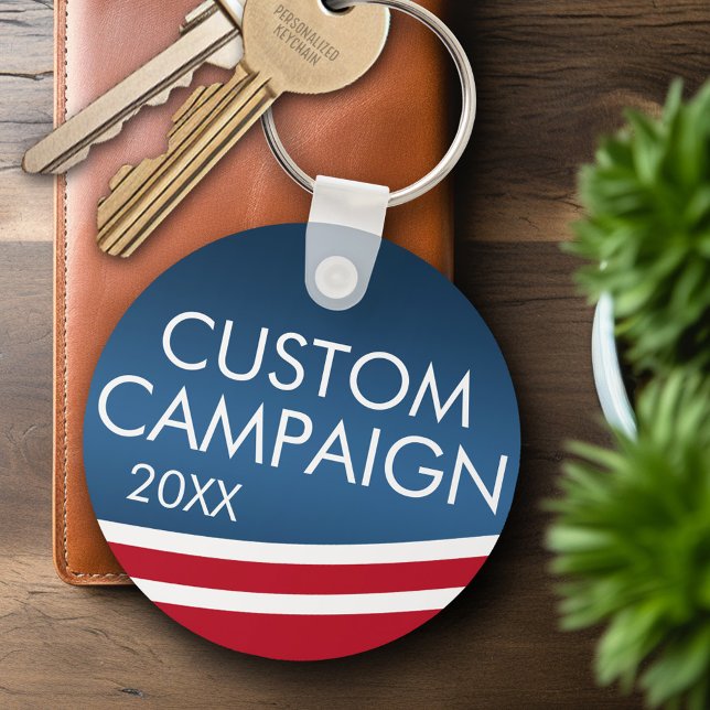 Porte-clés Créez votre propre conception d'élection (Personalized Keychain - Campaign)