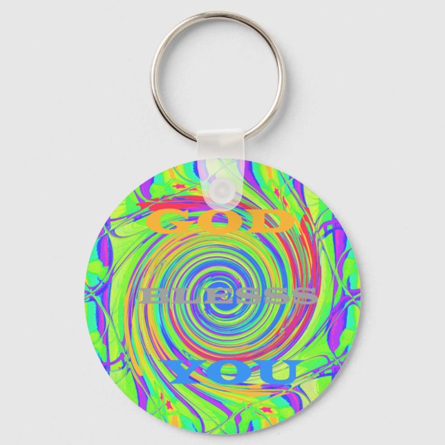 Porte-clés Créez votre propre Dieu Bénissez-vous un texte ins (Recto)