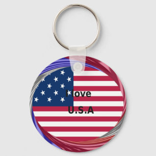 Porte-clés Créez votre propre I LOVE USA