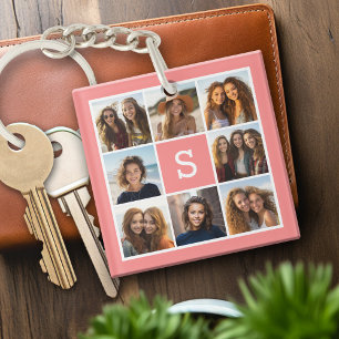 Porte-clés Créez votre propre monogramme personnalisé de co