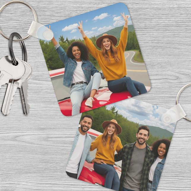Porte-clés Créez votre propre photo recto verso (Create Your Own Two Sided Photo keychain)