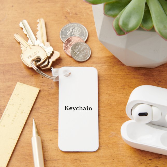 Porte-clés Créez votre propre rectangle en aluminium 1,25" x  (Bureau)