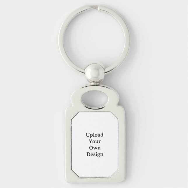 Porte-clés Créez votre propre rectangle simple en métal 1,8 " (Devant)