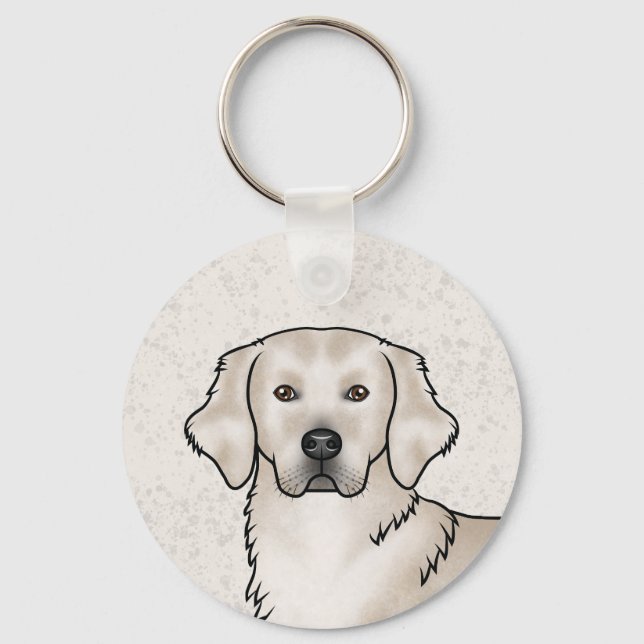 Porte-clés Crème anglaise Golden Retriever mignonne Portrait  (Recto)