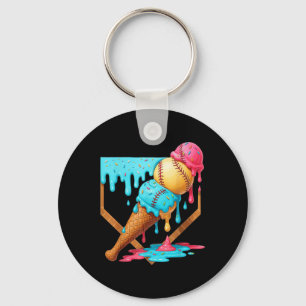 Porte-clés Crème de glace de baseball goutte drôle de basebal