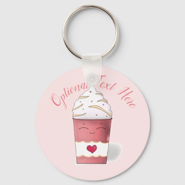Porte-clés Crème en latte et écaillée (rose) (Recto)