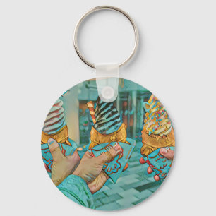 Porte-clés Crème glacée au chocolat