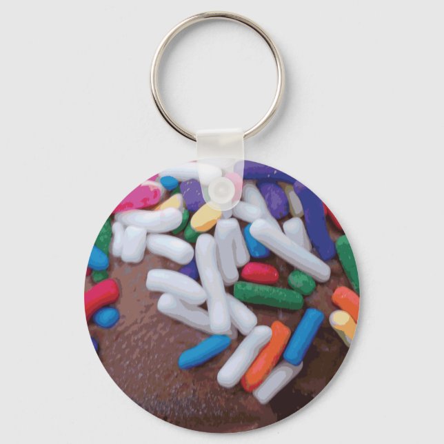 Porte-clés Crème glacée au chocolat foncé avec arrosage arc-e (Recto)