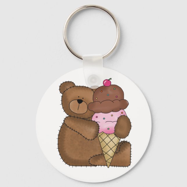 Porte-clés Crème glacée au chocolat Teddy