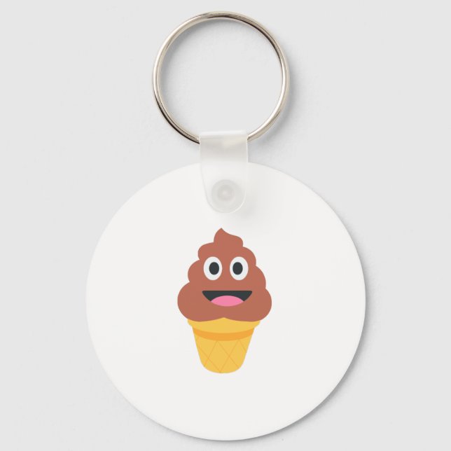 Porte-clés crème glacée cône émoji (Recto)