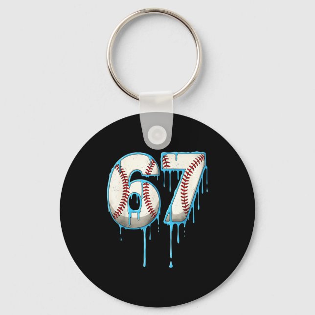 Porte-clés Crème glacée de baseball qui coule 67 Six Sept Mèm (Recto)