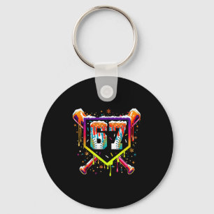 Porte-clés Crème glacée de baseball qui coule numéro 67 Six S