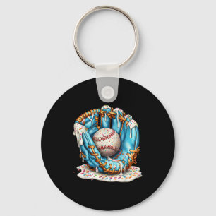 Porte-clés Crème glacée gant de baseball avec éclaboussures e