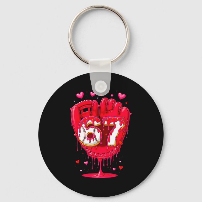 Porte-clés Crème glacée goutte baseball Saint Valentin garçon (Recto)