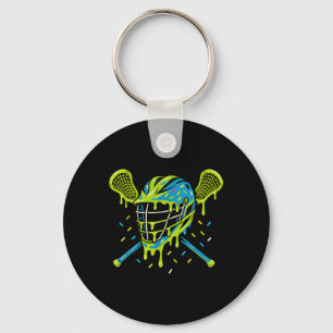 Porte-clés Crème Glacée Lacrosse Dégoulinant Casque Bâton Gar