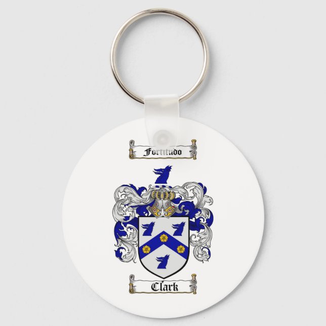 PORTE-CLÉS CRÊTE FAMILIALE CLARK - MANTEAU D'ARMES CLARK (Recto)