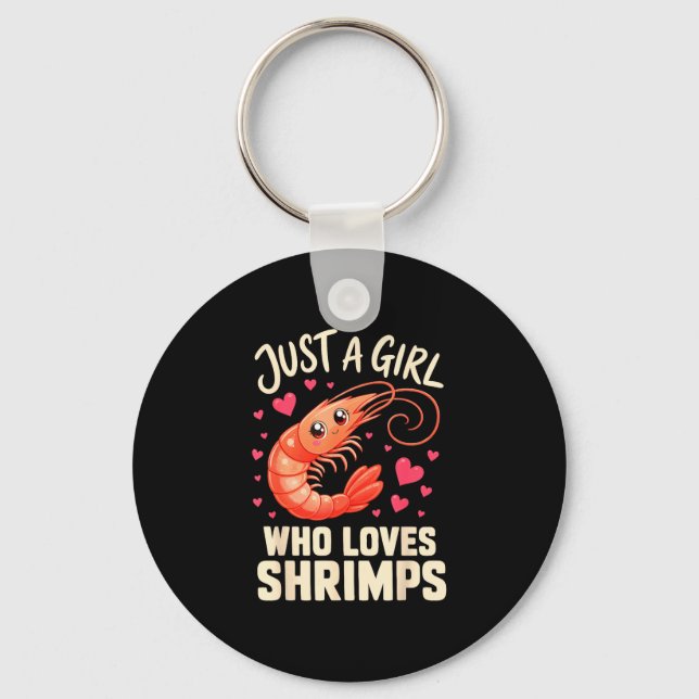 Porte-clés Crevettes cajun fruits de mer fille  (Recto)