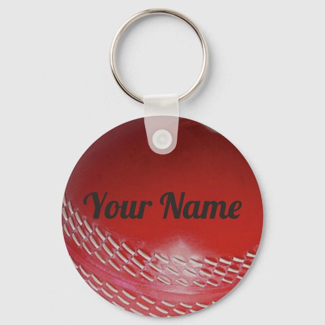 Porte-clés Cricket Ball Key Chain with Your Name (Recto)