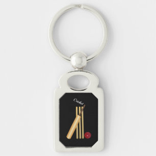 Porte-clés Cricket - Wicket, chauve-souris et balle