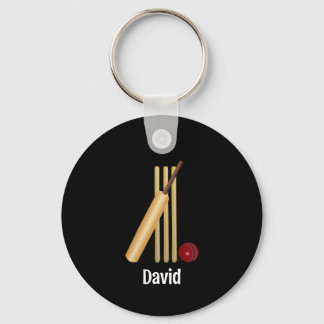 Porte-clés Cricket - Wicket, chauve-souris et modèle de balle