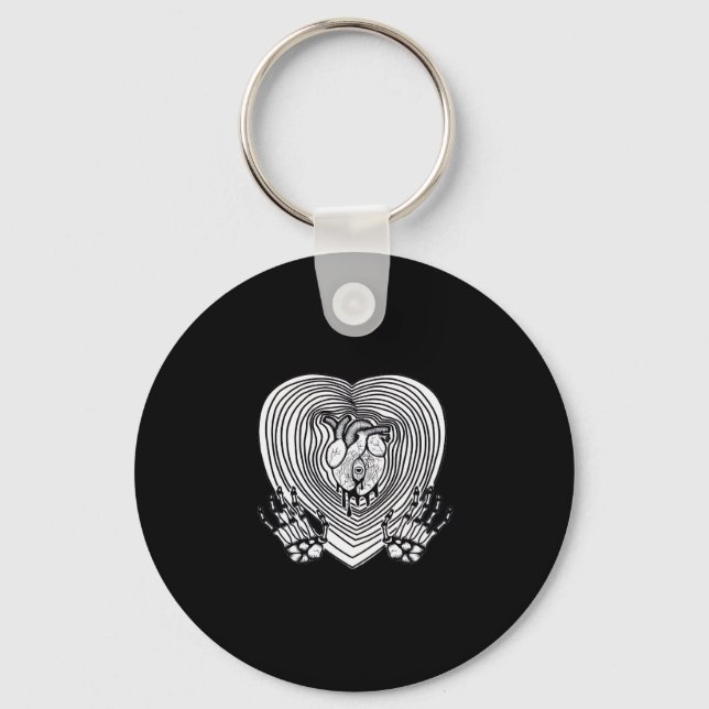 Porte-clés Crier Coeur classique - Squelette Mains Coeur (Recto)