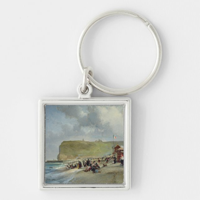 Porte-clés Crinolines sur la plage, Fecamp, 1871 (Devant)