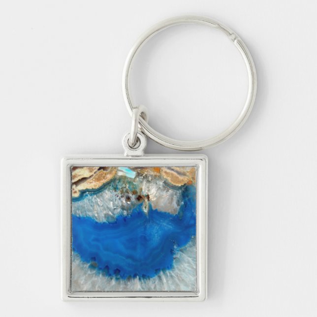 Porte-clés cristal bleu (Devant)