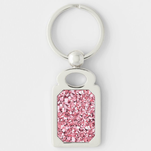 Porte-clés Cristal de Druzy - rose de quartz rose (Devant)