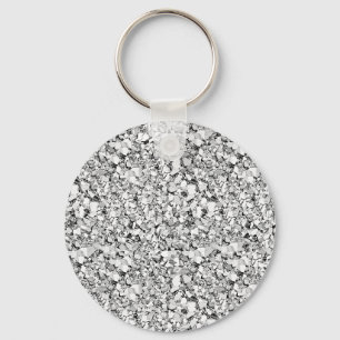 Porte-clés cristal druzy - couleur or blanc