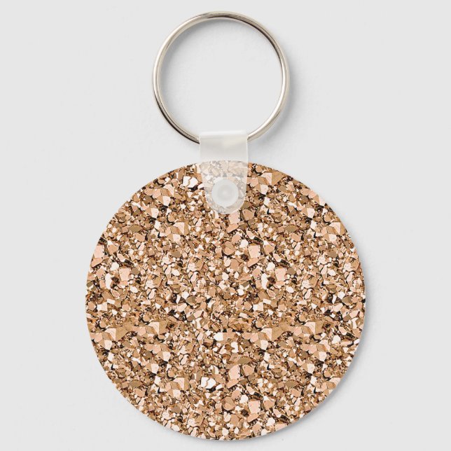 Porte-clés cristal druzy - couleur or rose (Recto)