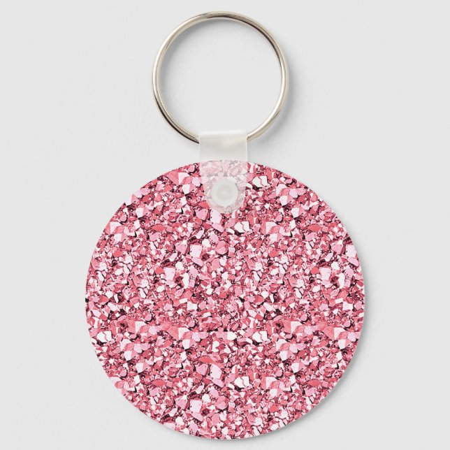 Porte-clés cristal druzy - quartz rose rose (Recto)