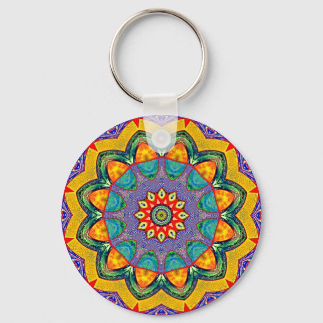 Porte-clés "Cristal Mandala Quilt" (Recto)
