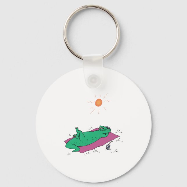 Porte-clés crocodile bronzant (Recto)