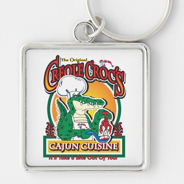 Porte-clés Crocodile Cajun créole Mardi Gras (Devant)