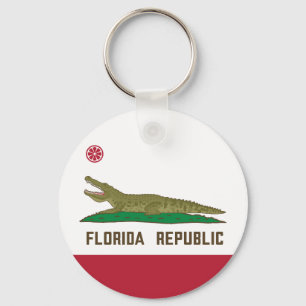 Porte-clés Crocodile du drapeau de la République de Floride