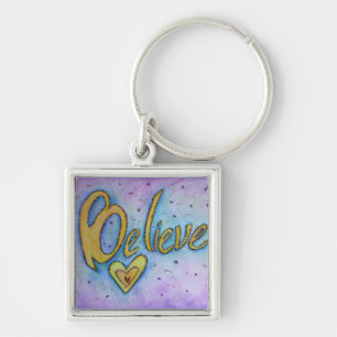Porte-clés Croire Word Art Peinture Porte - clés inspirants